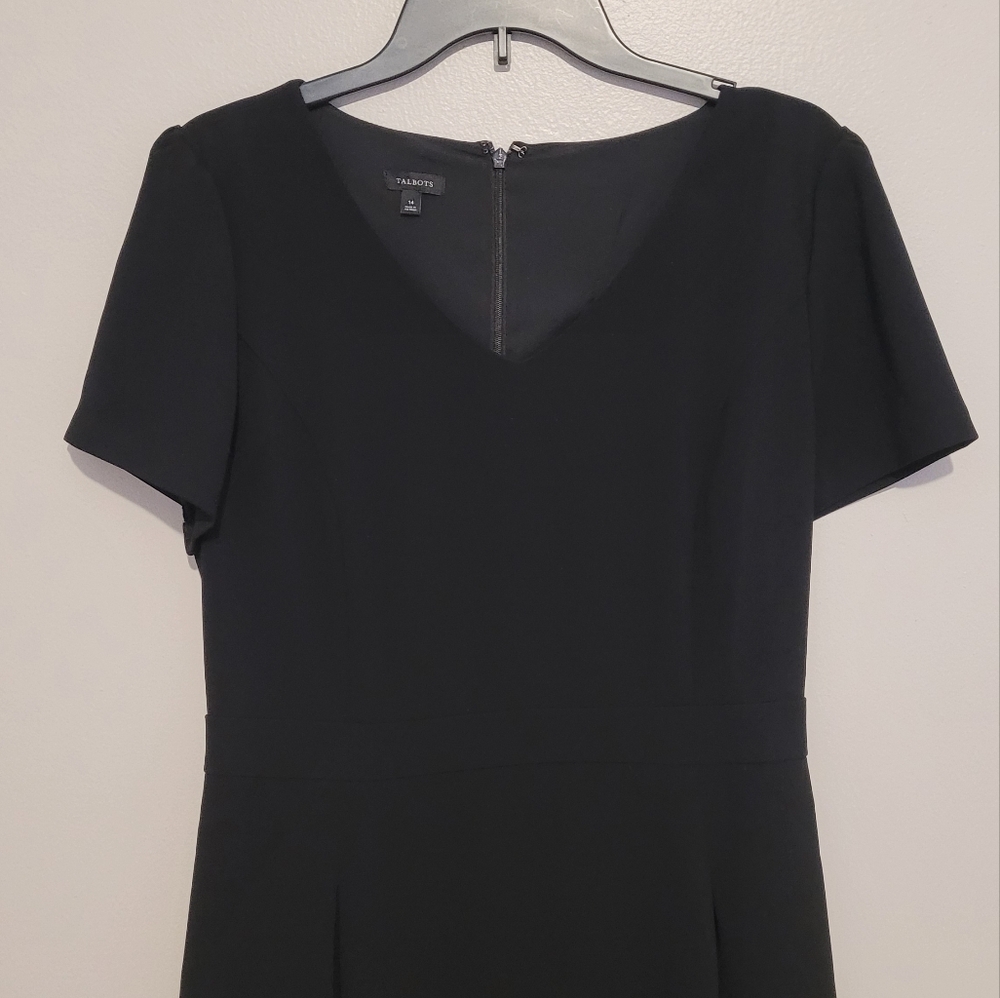 Ann Taylor Black Short-Sleeve Sheath Dress